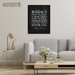 "Artery8 Abraham Lincoln Books Slate Quote Framed Canvas Wall Art Print in Grey - Size: W12"" x H16""" - thumbnail 3
