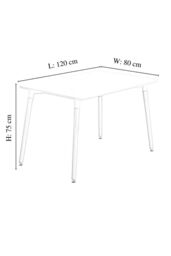 Life Interiors 5PCs Dining Set - a Halo Dining Table & Set of 4 Lorenzo Tulip chairs with Padded Seat in White - thumbnail 5