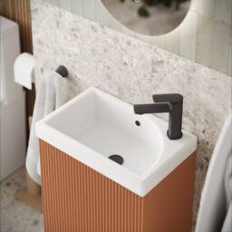 Bathroom Kingdom Flauto Orange Wall Hung Cloakroom Vanity Basin 450mm - thumbnail 2