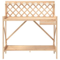 Berkfield Home Potting Bench with Trellis Solid Wood Fir in Light Brown - thumbnail 5