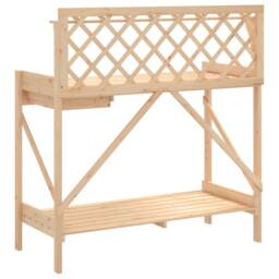 Berkfield Home Potting Bench with Trellis Solid Wood Fir in Light Brown - thumbnail 7