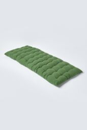Homescapes Garden Bench Cushion Luxury 2 Seater Cotton Indoor Outdoor Pad, 108 x 42cm in Dark Olive - Size: 108 x 42 cm