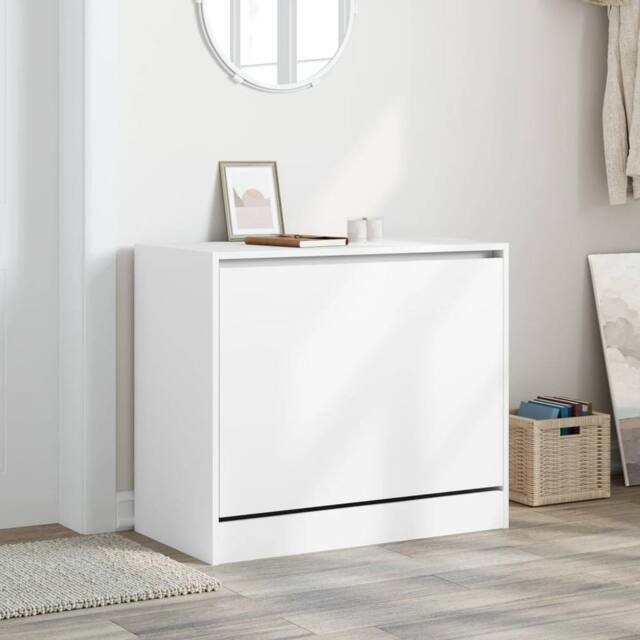 Berkfield Home Shoe Cabinet White 80x42x69 cm Engineered Wood - Size: 80 x 42 x 69 cm - image 1