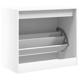 Berkfield Home Shoe Cabinet White 80x42x69 cm Engineered Wood - Size: 80 x 42 x 69 cm - thumbnail 7