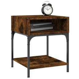 Berkfield Home Bedside Tables 2 pcs Smoked Oak 40x41x50 cm Engineered Wood in Brown - Size: 40 x 41 x 50 cm - thumbnail 3