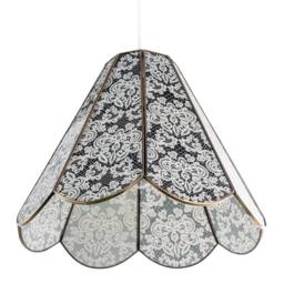 Happy Homewares Classic Traditional White Floral Glass Pendant Ceiling Lighting Shade - thumbnail 5