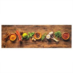 Berkfield Home Kitchen Rug Washable Spices 60x180 cm Velvet in Brown - thumbnail 2