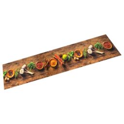 Berkfield Home Kitchen Rug Washable Spices 60x180 cm Velvet in Brown