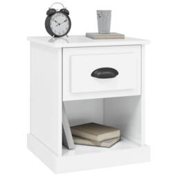 Berkfield Home Durable Bedside Cabinet High Gloss White 39x39x47.5 cm Engineered Wood - thumbnail 4