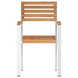 Berkfield Home Stacking Garden Chairs 6 pcs 54.5x56x89 cm Solid Wood Teak in Brown - thumbnail 5