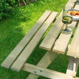 Rowlinsons 4 Feet Traditional Outdoor 4 Seater Picnic Table, L120 x W120 x H71 cm in Natural - thumbnail 8