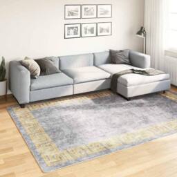 Berkfield Home Rug Washable 190x300 cm Grey Anti Slip - Size: 100 cm diameter - thumbnail 2