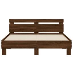 Berkfield Home Bed Frame without Mattress Brown Oak 150x200 cm King Size - thumbnail 5