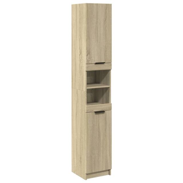 Berkfield Home Bathroom Cabinet Sonoma Oak 32x34x188.5 cm Engineered Wood in Light Oak