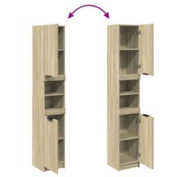 Berkfield Home Bathroom Cabinet Sonoma Oak 32x34x188.5 cm Engineered Wood in Light Oak - thumbnail 7