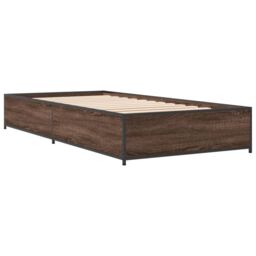 Berkfield Home Bed Frame without Mattress Brown Oak 100x200 cm - thumbnail 3