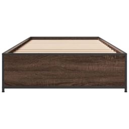 Berkfield Home Bed Frame without Mattress Brown Oak 100x200 cm - thumbnail 4