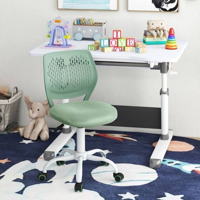 Costway Kids Desk Chair Ergonomic Adjustable Children Study Chair in Green - image 1