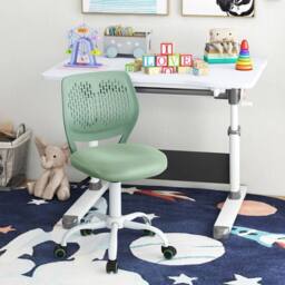 Costway Kids Desk Chair Ergonomic Adjustable Children Study Chair in Green - thumbnail 1