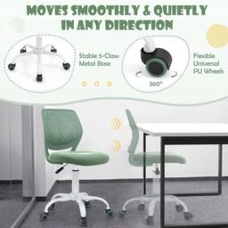 Costway Kids Desk Chair Ergonomic Adjustable Children Study Chair in Green - thumbnail 9