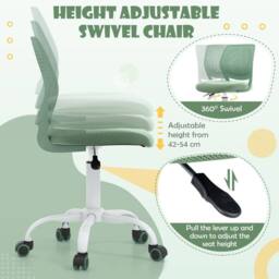 Costway Kids Desk Chair Ergonomic Adjustable Children Study Chair in Green - thumbnail 8