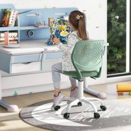 Costway Kids Desk Chair Ergonomic Adjustable Children Study Chair in Green - thumbnail 5