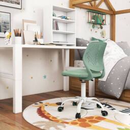 Costway Kids Desk Chair Ergonomic Adjustable Children Study Chair in Green - thumbnail 4