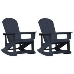 Berkfield Home Elegant Adirondack Rocking Chairs 2 pcs Navy blue 73.5 x 92 x 90 cm - thumbnail 3