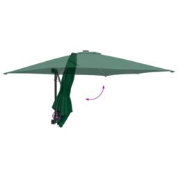 Berkfield Home Patio Umbrella Green Polyester 300 cm x 300 cm Collapsible - thumbnail 8