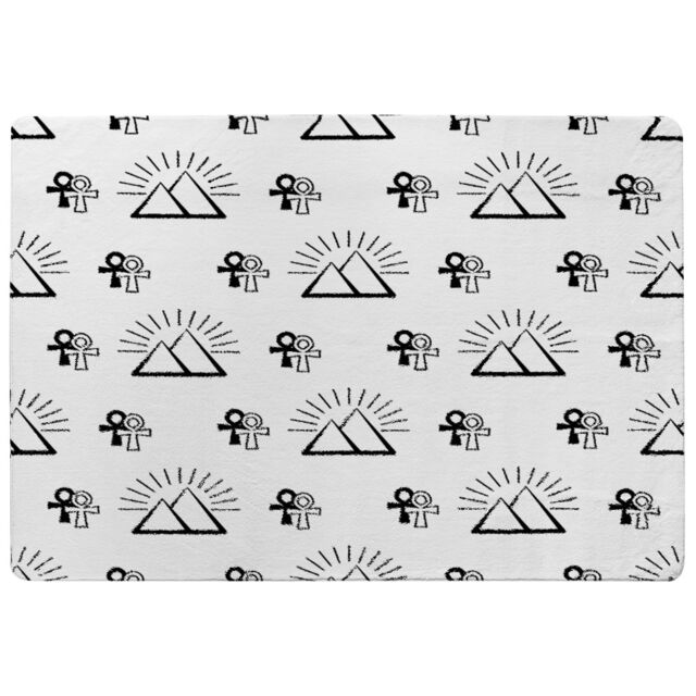 Benjamin Tate Design Egyptian Pyramid & Ankh Designer Rug in Natural - Size: Large - image 1