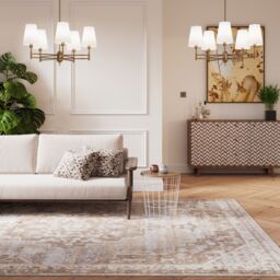 Kukoon Beige Traditional Medallion Bordered Living Area Rug - Size: 60 cm x 240 cm - thumbnail 3