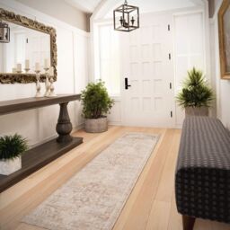 Kukoon Beige Traditional Medallion Bordered Living Area Rug - Size: 60 cm x 240 cm - thumbnail 6
