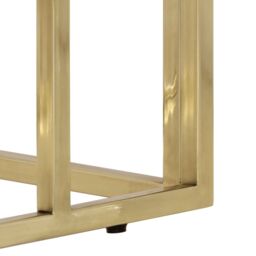 Berkfield Home Console Table Gold Stainless Steel & Tempered Glass - thumbnail 6