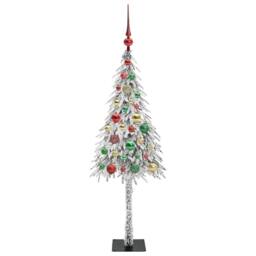 Berkfield Home Christmas Tree with 150 LEDs White 120 cm PE & Steel - thumbnail 6