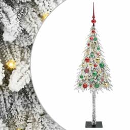 Berkfield Home Christmas Tree with 150 LEDs White 120 cm PE & Steel - thumbnail 2