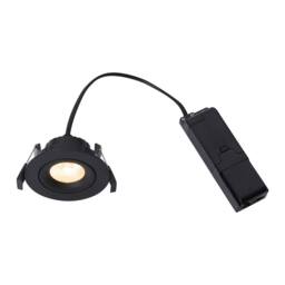 Nordlux Modern Indoor Downlight Black Aluminium Intergrated LED Bathroom Safe - Mains Powered, IP44 - thumbnail 1