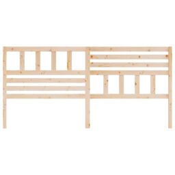 Berkfield Home Bed Headboard 206x4x100 cm Solid Wood Pine in Brown - Size: 206 x 4 x 100 cm - thumbnail 4