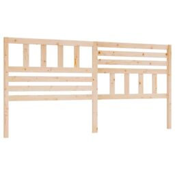 Berkfield Home Bed Headboard 206x4x100 cm Solid Wood Pine in Brown - Size: 206 x 4 x 100 cm - thumbnail 2