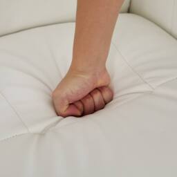 Direct Wicker PU Upholstered 5 Points Massage Recliner with Ottoman Footstool in White - Size: 1 Pack - thumbnail 4