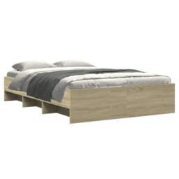 Berkfield Home Durable Bed Frame without Mattress Sonoma Oak 120x200 cm Engineer in Light Brown - Size: Small Double - thumbnail 1