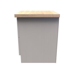 Ready Assembled 2 U Norton 2 Drawer Bedside Cabinet (Ready Assembled) in Taupe - Size: Small - thumbnail 2