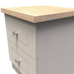 Ready Assembled 2 U Norton 2 Drawer Bedside Cabinet (Ready Assembled) in Taupe - Size: Small - thumbnail 4