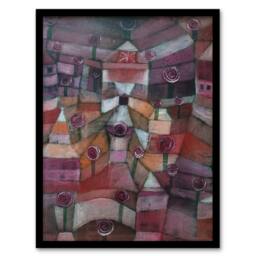 Artery8 Paul Klee Framed Wall Art Print Rose Garden Abstract Painting in Purple - Size: A3 - thumbnail 1