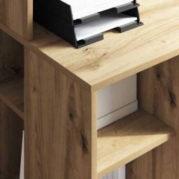 Berkfield Home Desk with Storage Artisan Oak 90x48x101.5 cm Engineered wood - thumbnail 4