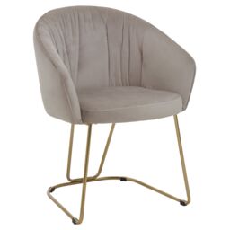 Orsina Mink Velvet Dinner Chair, Easy to Care Armrest Accent Dining Chair, Easily Adjustable Indoor Chair in Brown - thumbnail 2