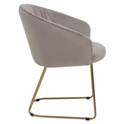 Orsina Mink Velvet Dinner Chair, Easy to Care Armrest Accent Dining Chair, Easily Adjustable Indoor Chair in Brown - thumbnail 3