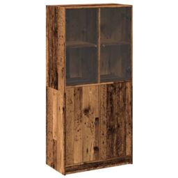 Berkfield Home Highboard with Doors Old Wood 68x37x142 cm Engineered Wood in Brown - Size: 68 x 37 x 142 cm - thumbnail 2