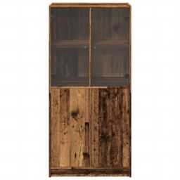 Berkfield Home Highboard with Doors Old Wood 68x37x142 cm Engineered Wood in Brown - Size: 68 x 37 x 142 cm - thumbnail 4