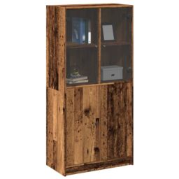 Berkfield Home Highboard with Doors Old Wood 68x37x142 cm Engineered Wood in Brown - Size: 68 x 37 x 142 cm - thumbnail 3