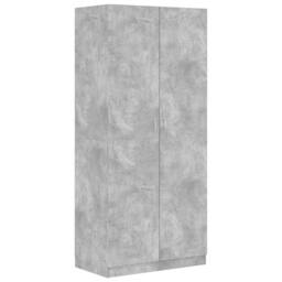 Berkfield Home Wardrobe Concrete Grey 90x52x200 cm Engineered Wood - Size: 90 x 52 x 200 cm - thumbnail 3
